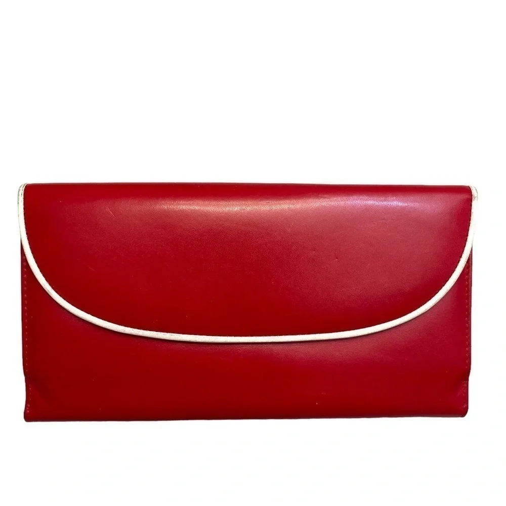 Dior vintage red and white leather wallet rare